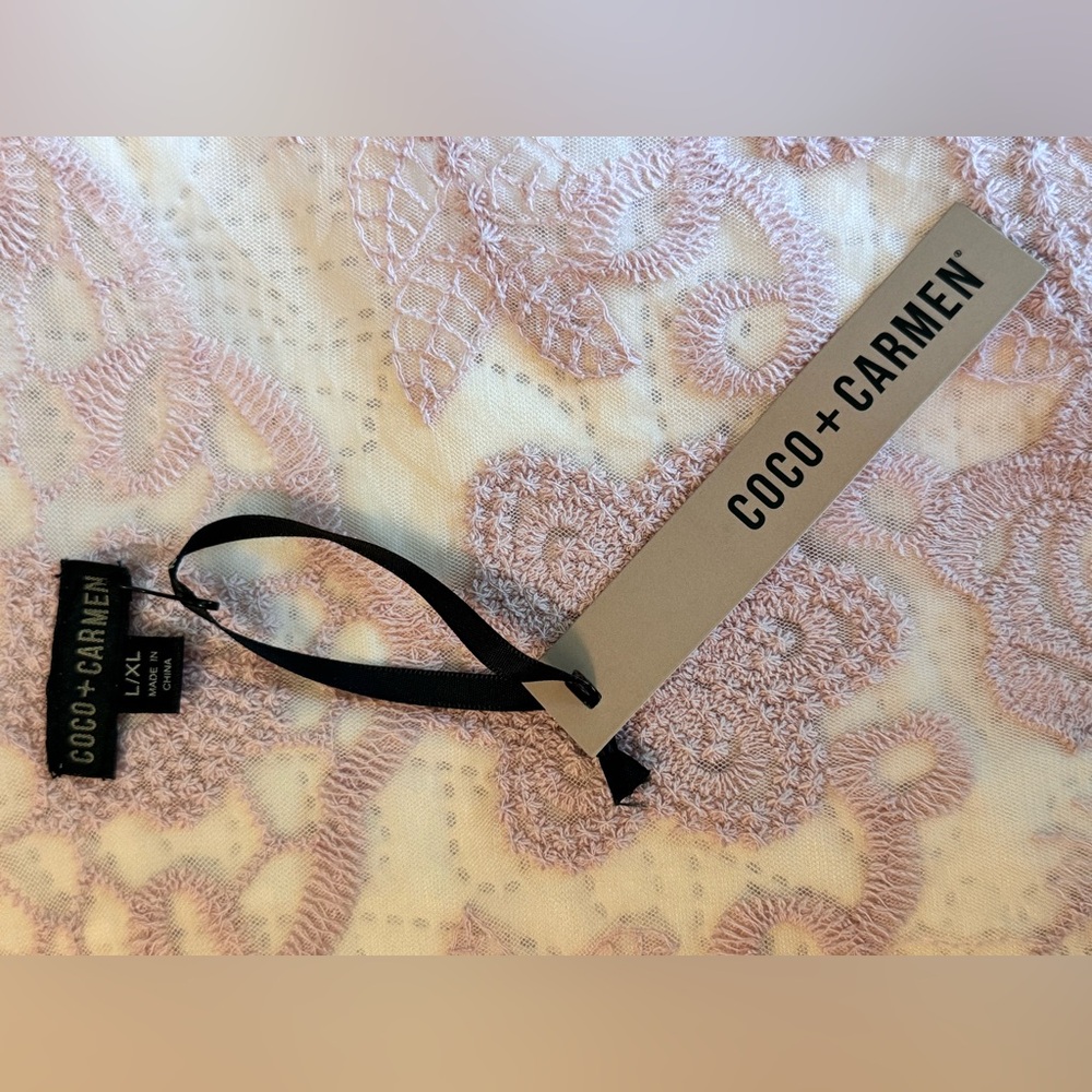 Sheer Floral Lace Kimono Wrap - Dusty Rose - Picture 2 of 2